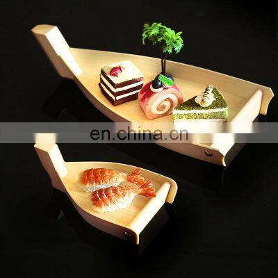 Sale Food Japanese Eco Various Display Serving Bamboo Boat Board Sushi Wooden Tray