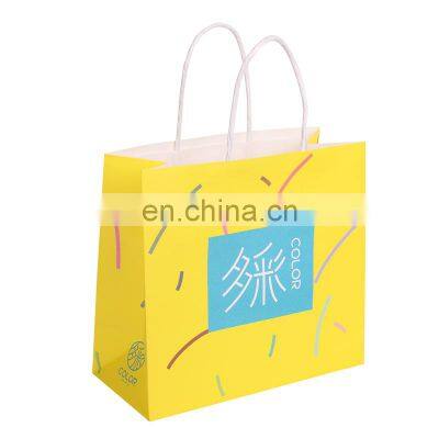 Recyclable Paper Bag Hot Sale Recyclable Kraft Paper Bag With Twisted Handle Reusable Boutique Paper Shopping Bags Logo Printed photo-2