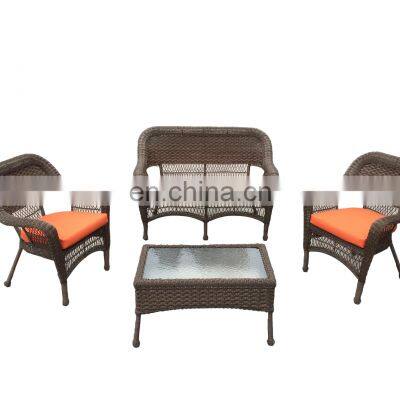 Rattan Wicker Chair Coffee Table Set, 4pcs Garden Set,Outdoor Furniture Patio Furniture