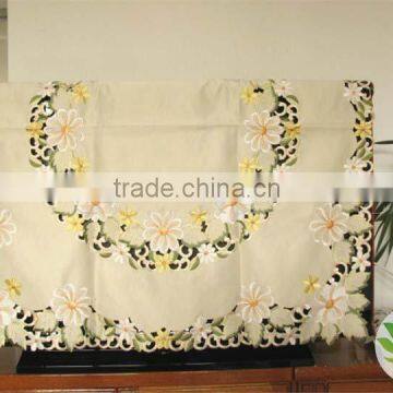 beige flower beautiful handmade embroidery cheap tablecloth wholesale tablecloth lmzc1007(3)K