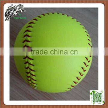 Yellow Color PU fast softballs High Density Cork Core Pro Leather Cover 12inch Softballs