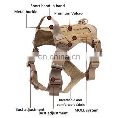 Outdoor Training Big Dog Harness Adjustable Non Pull Tactical Vest Military Dog Harness Tactical Military Dog Harness Vest photo-3