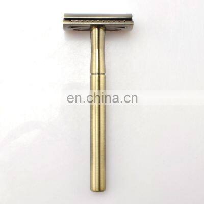 Bronze Kinghood high quality engraving luxury metal custom eo-friendly chrome barber double edge blades shaving safety razor