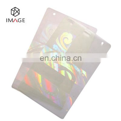 20 Mil Pre Punched Holographic ID Badge Laminating Pouches with Holes