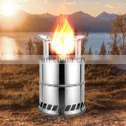 Outdoor Stainless Steel Rocket Stove Portable Windproof Wood Stove Camping Folding Stove photo-2