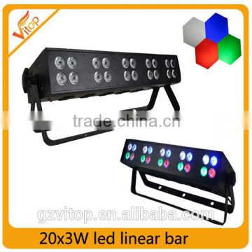 DJ disco light wholesale prices rgbw bar light 20x3w wallsher linear bar light