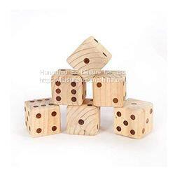 Giant Solid Wooden Garden Dice Set for Outdoor Fun Includes 6 Dice