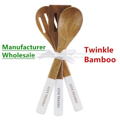 Bamboo cooking tools acacia wood utensil set Wholesale from China Twinkle Bamboo