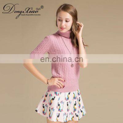 Erdos 2024 Preppy Style Ladies Jumper 100% Cashmere Knitted Sweater With Turtleneck Solid Pattern Winter Season Essential photo-6