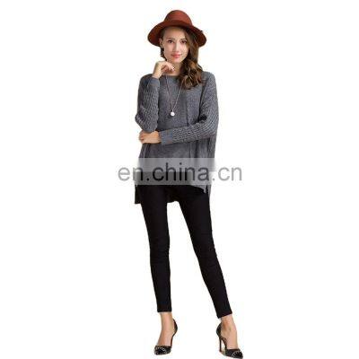 Oversized 100% Cashmere Sweater Women Winter's Thick Knitted Crew Neck Batwing Sleeves Casual Solid OEM Service Available