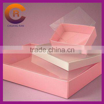 Transparent PVC And 300g White Card Custom Made Window Lid Paper Box