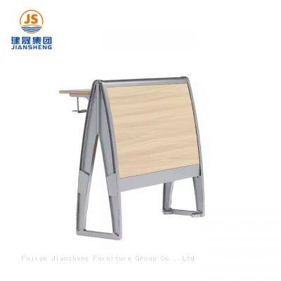 JS Group School and Classroom Lecture Hall Chair With Desk Metal and Wood Frame photo-3