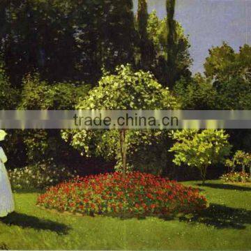 famous artists oil painting Claude Monet reproduction Woman in the Garden. Sainte-Adresse 1867years