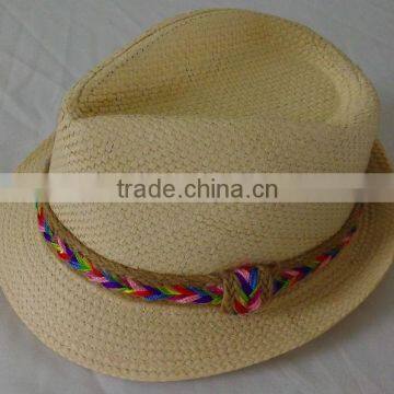 Newest ladies paper fedora hat beautiful for girl classic