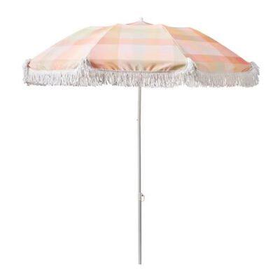 Eco-Friendly 7FT Wooden Pole Beach Umbrella Portable UPF50+ Fringe Canopy Wholesale Patio Umbrella photo-3