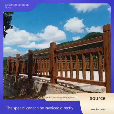 Precast Concrete Imitation Wood Railings for Rivers and Bridges, Imitation Stone and Bamboo Fences, Imitation Bark and Vine Guardrails for Parks and Scenic Areas