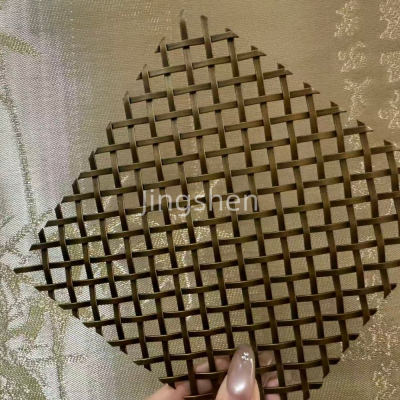 Decorative Square Titanium Woven Mesh, Antique Bronze Architectural Woven Mesh