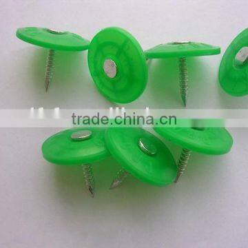 Electric galvanized plastic cap nail/heat resistant materials