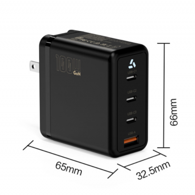 140W Portable GaN Wall Charger With USB-C PD for MacBook Samsung Huawei Devices