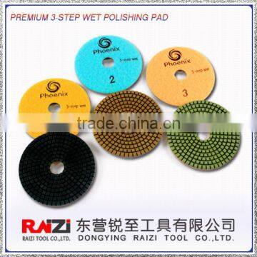 Premium Granite 4 Inch 3-step Wet Polishing Pads