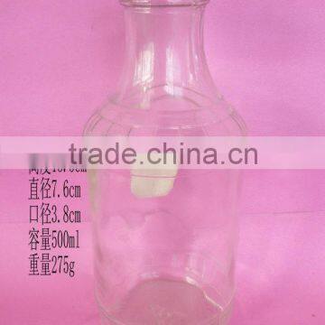 500ml glass juice bottle, 500ml glass beverage bottle with cap