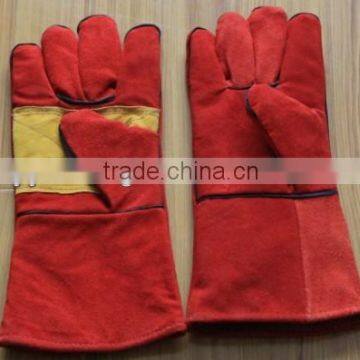 welding leather working gloves/industry welding glove