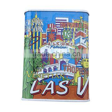Las Vegas Square Money Tin Box/coin Bank photo-2