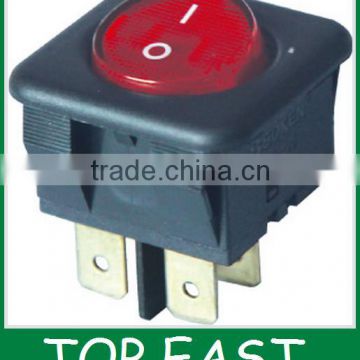 White ON-OFF auto 12v illuminated rocker switch 30*30mm KCD4-204/4PN