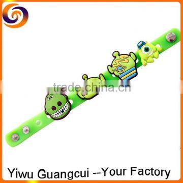 2015 cartoon kids button silicone bracelet