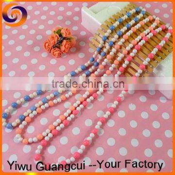 Colorful acrylic beads kids sweater necklace