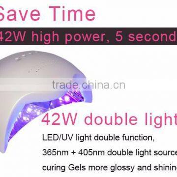 Golden housing color 42w sun light led nail lamp with fan