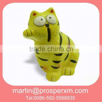 Lovely ceramic coin bank cat shape