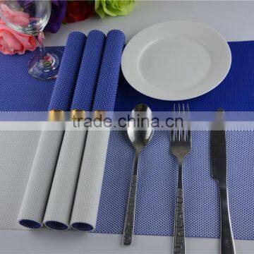 Newest PVC Blue Grid Placemat Fashion Pvc Dining Tab0le Mat Disc Pads Bowl Plates Coasters Waterproof Table Cloth Pad photo-3