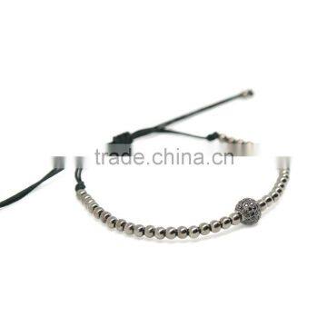 2016 Latest Round Bead Beaded Bracelet and Handmade Macrame Adjustable Rope Bracelet photo-3
