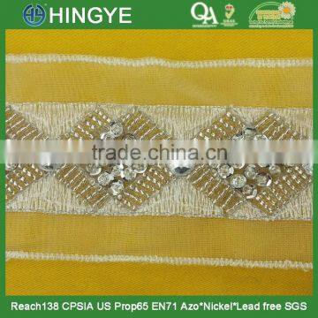 High Quality Fashion Beaded Sequin Trims With Acrylic Stone for Clothing M100 photo-4