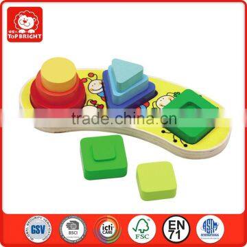 china new product megge shape stacker board 9 pcs different shape for baby regnize montessori wood toys