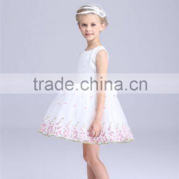 Floral Embroidered Children Girl Dress Butterfly Knot Princess Baby Girl Dress OEM Service photo-4