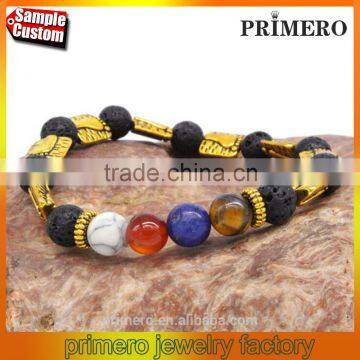 New Products Wholesale Lava Stone Beads Natural Stone Bracelet Jewelry, Stretch Yoga