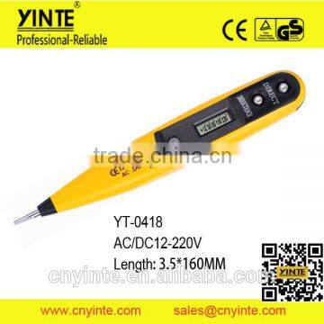 YT-0418 high grade AC.DC12-250V LCD display digital voltage tester