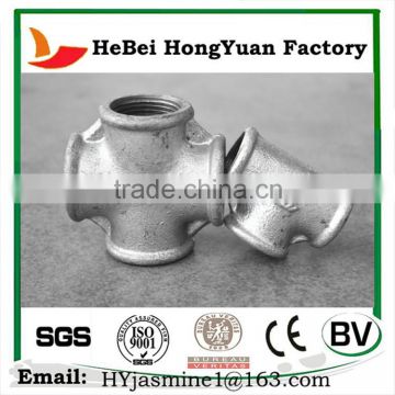 ISO Malleable Iron Y Four Way Pipe Fitting;Ductile Iron Pipe 3/4''