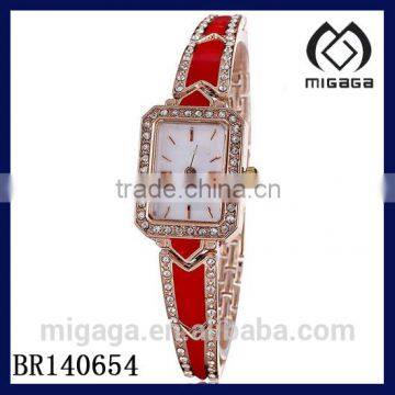 fashion enamel bracelet chain watch for women*red chain women's enamel watch