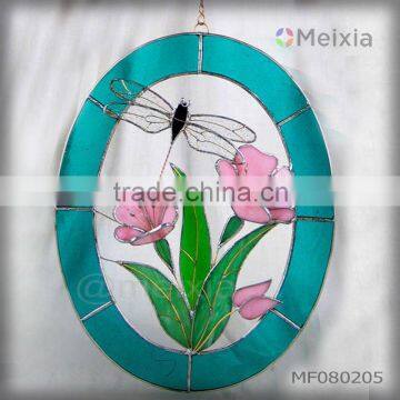 MF080252 wholesale tiffany style stained glass wall hanging panel for window decoration home decoration