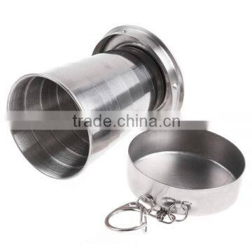 outdoor camping portable retractable stainless steel folding cup