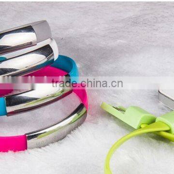 thin portable bracelet Micro USB Cable Wrist Band Data phone charging line