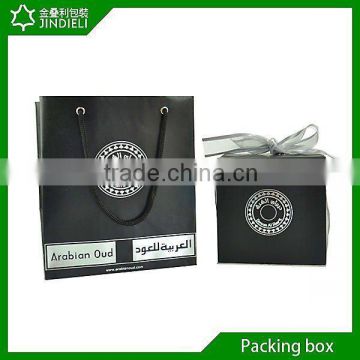 Arabic new design white hard papper cardbaord perfume box&bag with eva tray