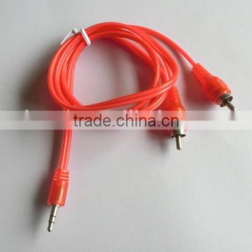 Hot sale fashion transparent DC 3.5 to 2 RCA cable