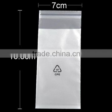 self adhesive clear cpe packaging plastic bags with custom printing