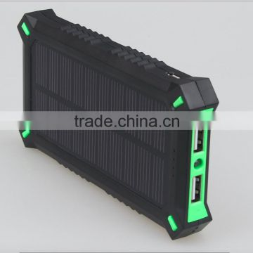 Solar energy power bank 8000mah 5v 2.1a li-polymer dual usb