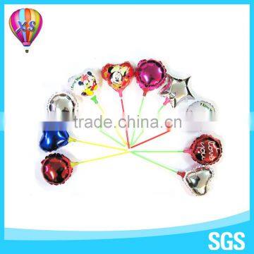 2016party foil balloon wth cup stick with customer design shape for kids'gift or party needs