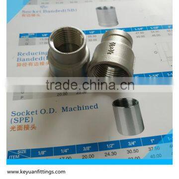 3/4"x1/2" Reducing Socket 316 Stainless Steel Pipe Fitting